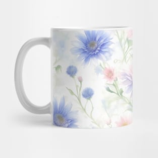 Watercolor Wild Colorful Cornflower Flowers Mug